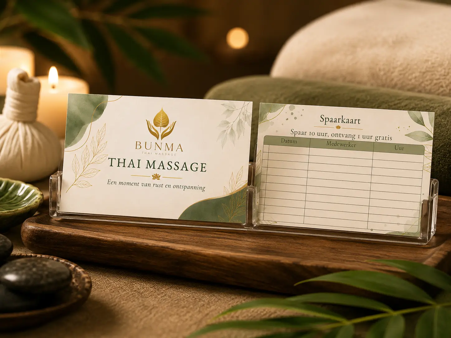 BUNMA loyalty card and massage card