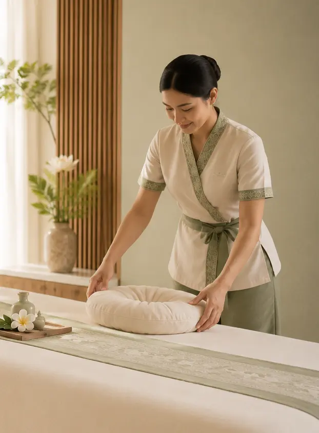 A calm and attentive Thai massage experience